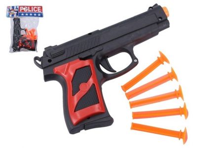 Pistole + přísavky 5ks plast 16cm v sáčku