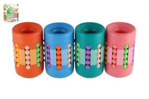 Hlavolam věž/Stojánek na tužky plast 10cm 4 barvy v krabičce 7x11x6,5cm