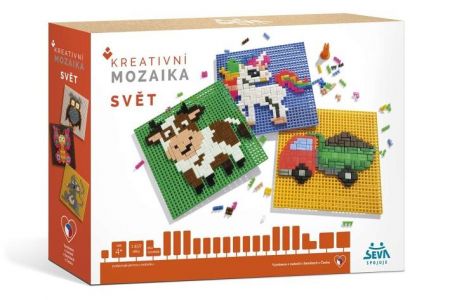 Kreativní mozaika Svět plast 1450 dílků v krabici 31,5x22,5x7cm