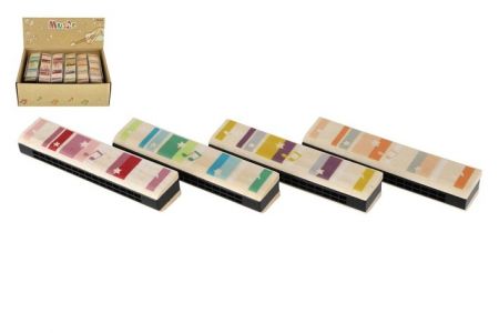 Harmonika dřevěná 13cm 4 barvy v blistru