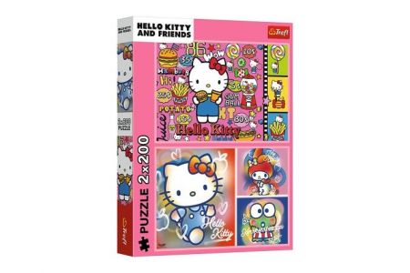 Puzzle 2x200 Hello Kitty a přátelé 41x27,5cm v krabici 26x34x4,5cm