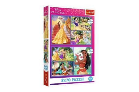 Puzzle 2x70 Disney Princezna - Pohádkové dny 27,5x18cm v krabici 19x29x4cm