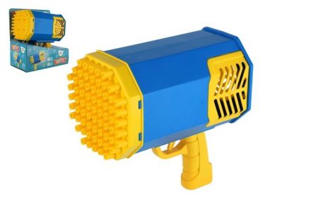 Bublifuk pistole s náplní plast 22cm na baterie se světlem v krabici 23x25x14cm