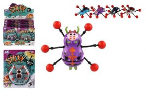 Pavouk lezoucí po skle plast 8x6cm 4 barvy na kartě