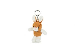 Králík přívěsek plyš 7x10cm hnědo-bílý 0m+