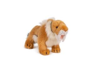 Tygr šavlozubý plyš 27x14cm hnědý 0m+