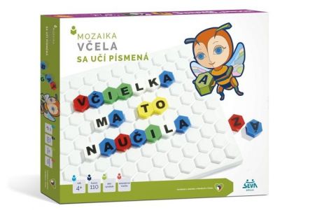 Včela sa učí písmená verze SK mozaika 110ks v krabici 35x29x4cm