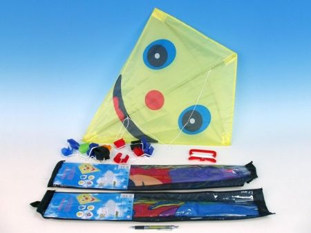 Drak létající nylon s obrázky 4dr. 60x70cm