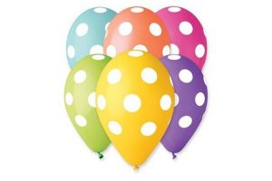 Balonek/Balonky nafukovací puntík průměr 30cm 5ks v sáčku