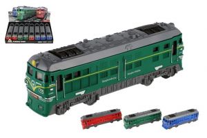 Lokomotiva/Vlak plast 18cm na setrvačník 3 barvy