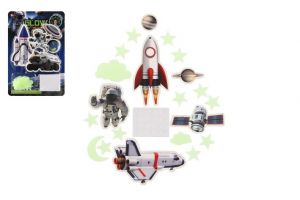 Vesmír na zeď/strop svítící ve tmě papír/plast 2 druhy na kartě