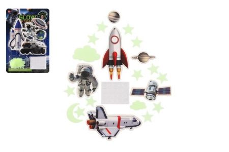 Vesmír na zeď/strop svítící ve tmě papír/plast 2 druhy na kartě