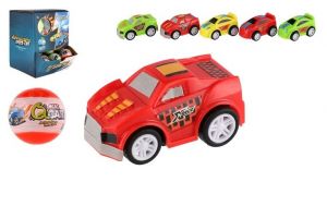 Koule s překvapením auto plast 5cm na zpětné natažení mix druhů