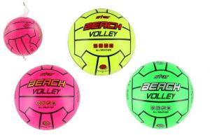 Míč volejbalový plážový 23cm 3 barvy v síťce