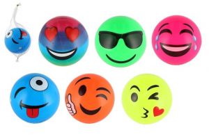 Míč Smajlík 11cm nafouknutý 6 druhů v síťce