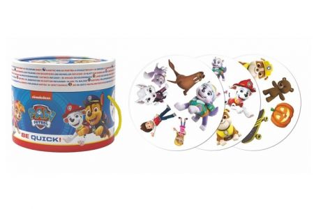 Postřeh! karetní hra Tlapková patrola/Paw patrol v papírovém tubusu 12x10cm