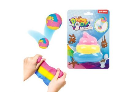 Sliz - Hmota hopíková skákací barevné hovínko na kartě 12,5x18cm