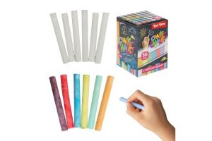 Křídy tabulové 36ks bílé + barevné 8cm v krabičce 6x9x6cm 24m+