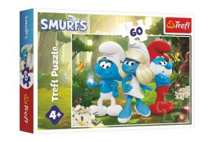 Puzzle Šmoulové - Začarovaný les 33x22cm 60 dílků v krabici 21x14x4cm