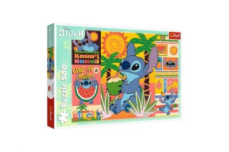 Puzzle Prázdniny se Stitchem 500 dílků 48x34cm v krabici 40x27x4,5cm