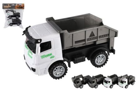 Auto stavební 2ks plast 15cm na setrvačník 2 barvy v sáčku