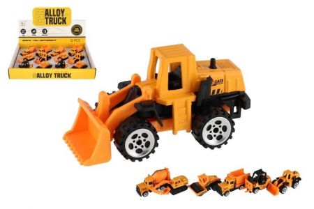 Auto stavební mini kov/plast 7cm volný chod mix druhů