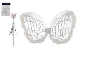 Křídla anděl s hůlkou nylon v sáčku 30,5x46x1cm karneval