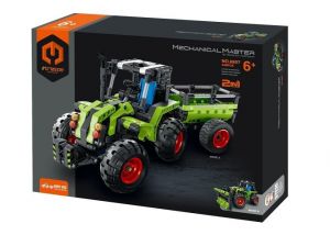 Stavebnice iM.MASTER traktor/traktor s valníkem 2v1 plast 346 dílků v krabici 31x23x6,5cm