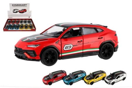 Auto Kinsmart Lamborghini Urus Performante 1:40 kov/plast 13cm 4 barvy na zpětné nat.