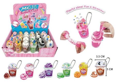 Přívěsek mini pohárky sliz 5x4cm 6 druhů