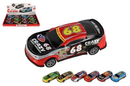 Auto závodní kov/plast 10cm na zpětné natažení mix druhů