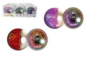 Sliz - hmota Ultra plastelína se svítící kuličkou LED 80g mix barev v plechové krabičce 24