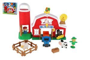 Sada farma se silem na obilí s doplňky plast na baterie se zvukem v krabici 50x39cm 18m+