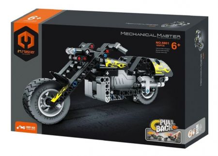 Stavebnice iM.MASTER motorka na zpětné natažení plast 183 dílků v krabici 29x20x6cm