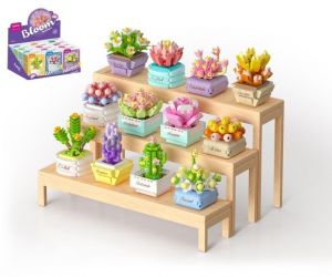 Stavebnice mini KOCO Sukulent v květináči plast mix druhů v krabičce 8x12x4cm
