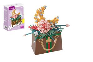 Stavebnice mini KOCO Květina v kabelce plast 245ks v krabičce 11x15x6cm