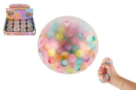 Míček s kuličkami antistresový mačkací silikon 7cm