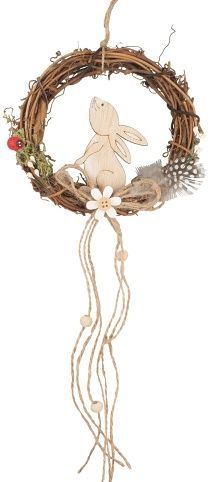 Věneček 7212 proutěný se zajícem 13 cm
