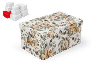 Krabice dárková vánoční B-V012-G 28x18x14cm