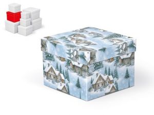 Krabice dárková vánoční C-V010-E 16x16x12cm