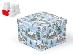 Krabice dárková vánoční C-V010-G 20x20x14cm