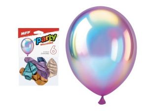 Balónek nafukovací 6ks sáček chrom 30cm mix