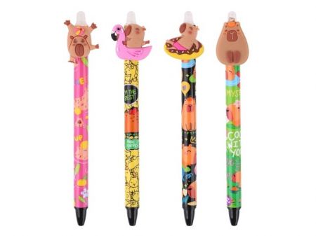 Kuličkové pero gumovací Capybara, 0,5, modré