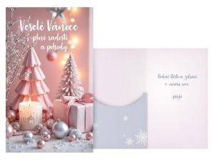 Přání vánoční s klopou na peníze V24-509 H