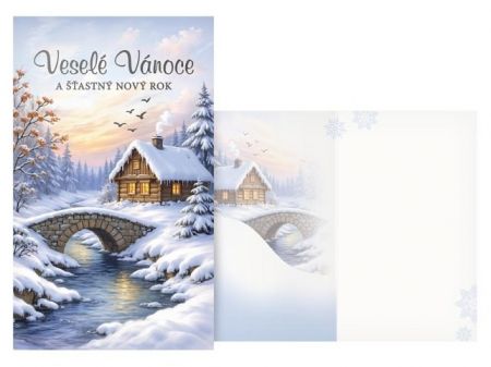 Přání vánoční s klopou na peníze V24-504 H