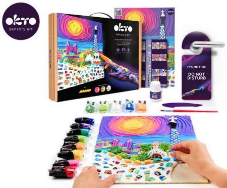 OKTO Malování hmotou motiv &quot;#Park Guell - Barcelona&quot; 30x40 cm