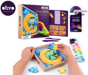 OKTO Modelování Malý svět v rámečku motiv "Zajíček na měsíci" 21x21 cm