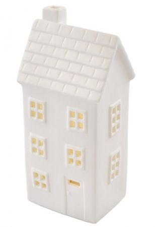 Keramický domek LED svítící, 1 LED, teplá bílá, 7,7 × 16,3 × 6 cm