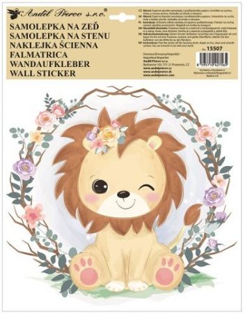 Samolepka na zeď barevná Lev 30 x 42 cm