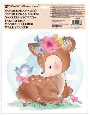 Samolepka na zeď barevná Srnka 30 x 42 cm